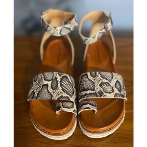 Lucky Brand Women's LK-Itolva Wedge‎ Animal Print Sandals 7.5M